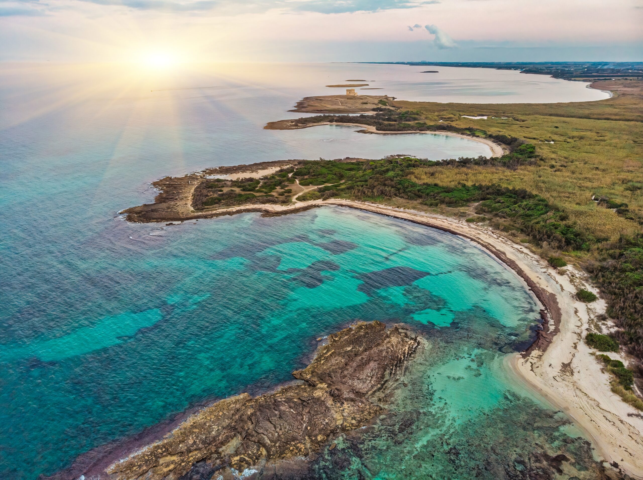 Aerial,View,Torre,Guaceto,Natural,Reserve,,Apulia Torre Guaceto, Southern Adriatic coast, Italy